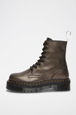 Bottines plateformes en cuir Jadon Stud Emboss - Marron