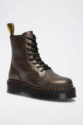 Bottines plateformes en cuir Jadon Stud Emboss - Marron