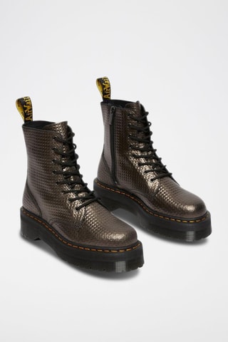Bottines plateformes en cuir Jadon Stud Emboss - Marron