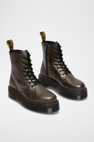 Bottines plateformes en cuir Jadon Stud Emboss - Marron