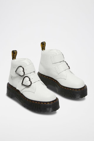 Bottines plateformes Devon Heart - Blanc et noir