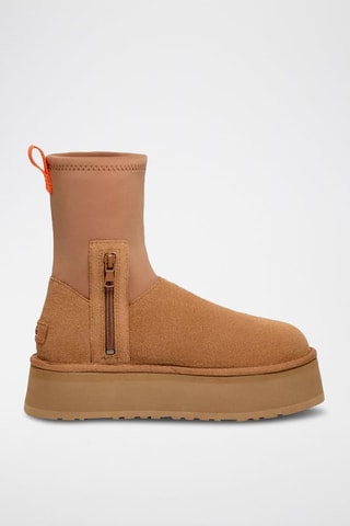 Bottines plateformes en nubuck Classic Dipper - Camel
