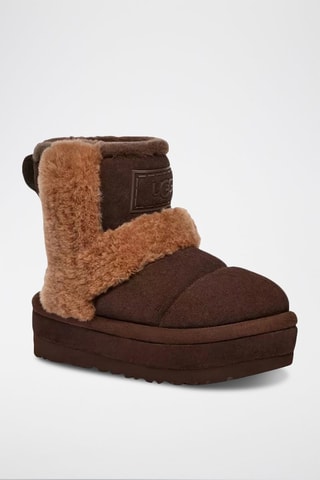 Bottines fourrées plateformes en nubuck Classic Chillapeak - Marron