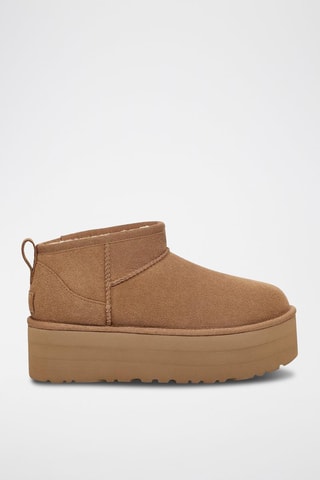 Bottines plateformes en nubuck Classic Ultra Mini - Camel