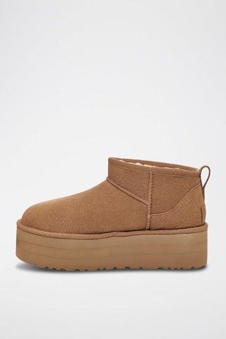 Bottines plateformes en nubuck Classic Ultra Mini - Camel