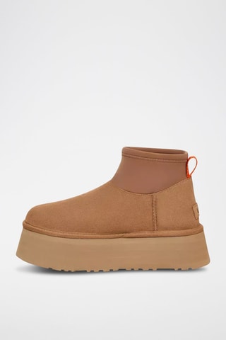 Bottines plateformes en nubuck Classic Mini Dipper - Noisette