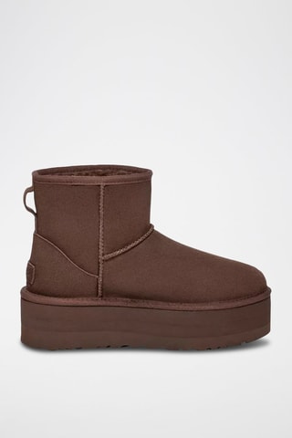 Bottines plateformes en nubuck Classic Mini Platform - Marron