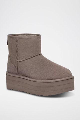 Bottines plateformes en nubuck Classic Mini Platform - Gris