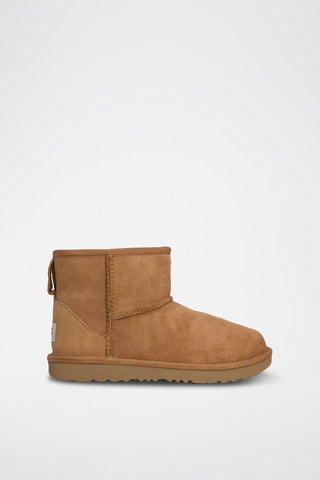 Bottines fourrées plateformes en nubuck K-Classic Mini II - Noisette