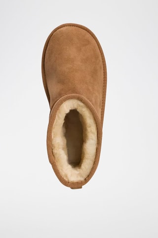 Bottines fourrées plateformes en nubuck K-Classic Mini II - Noisette