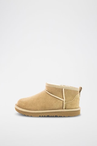 Bottines fourrées plateformes en cuir de mouton nubuck K-Classic Ultra Mini - Beige clair