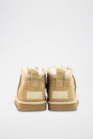 Bottines fourrées plateformes en cuir de mouton nubuck K-Classic Ultra Mini - Beige clair
