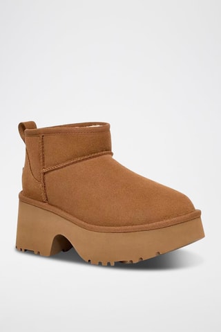Bottines à talons en nubuck W Classic Ultra Mini - Noisette