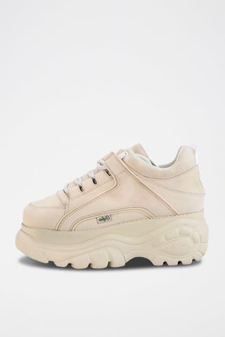 Sneakers plateformes en nubuck Crème