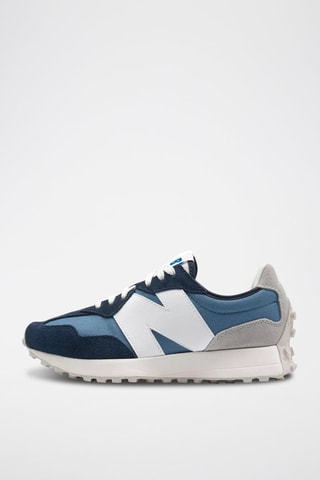 Sneakers U327 en cuir - Bleu et blanc