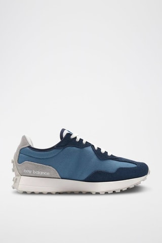 Sneakers U327 en cuir - Bleu et blanc