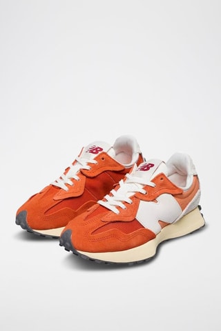 Sneakers U327 en cuir - Orange et blanc
