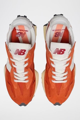 Sneakers U327 en cuir - Orange et blanc