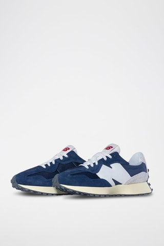Sneakers U327 en cuir - Bleu marine et blanc
