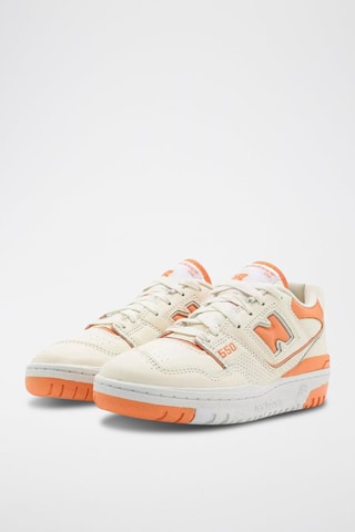 Baskets en cuir 550 - Blanc et orange
