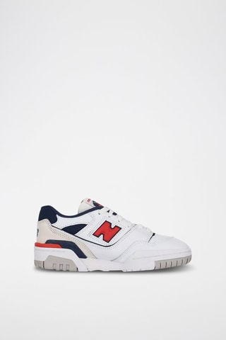 Baskets en cuir 550 - Blanc et rouge