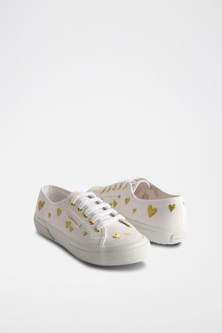 Sneakers Hearts Embroide Blanc et doré