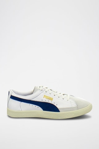 Sneakers en cuir 90680 Blanc et bleu marine