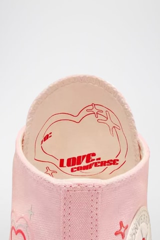Sneakers plateformes montantes Chuck 70 HI - Rose et blanc