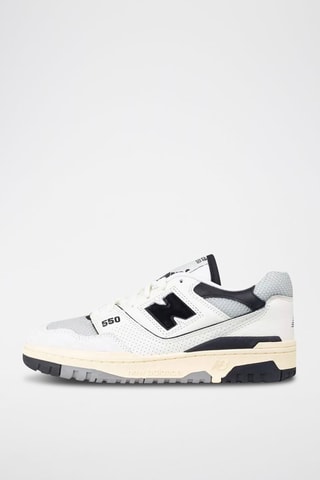Sneakers en cuir BB550 - Blanc et noir