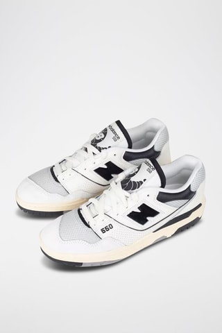 Sneakers en cuir BB550 - Blanc et noir