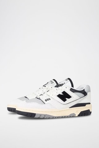Sneakers en cuir BB550 - Blanc et noir