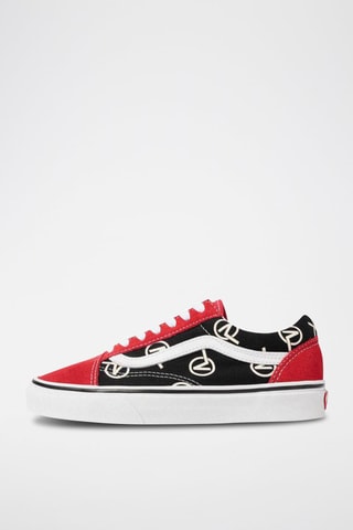 Sneakers Old Skool Circle V en nubuck - Noir et rouge