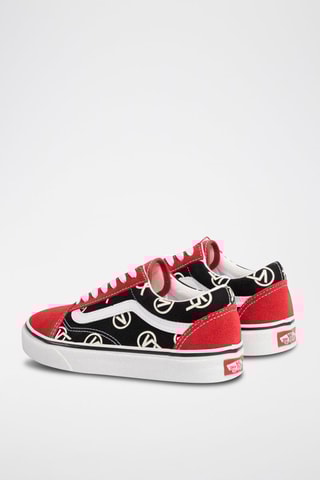 Sneakers Old Skool Circle V en nubuck - Noir et rouge