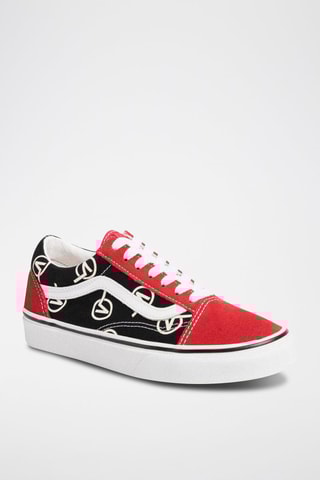 Sneakers Old Skool Circle V en nubuck - Noir et rouge