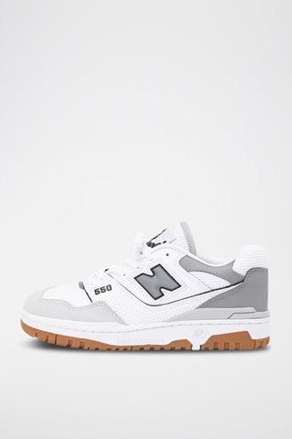 Baskets en cuir BB550 - Blanc et gris