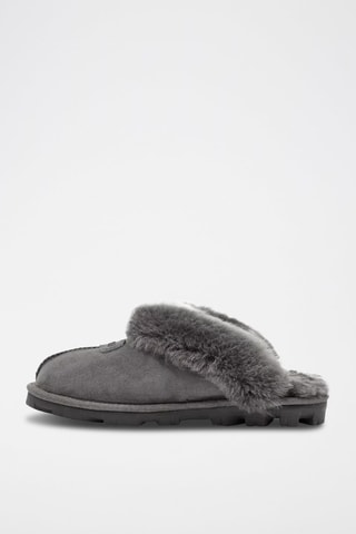 Chaussons fourrés en nubuck Coquette Anthracite