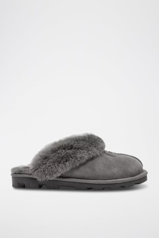 Chaussons fourrés en nubuck Coquette Anthracite