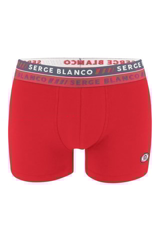 2 boxers avec surpiqûres Bleu et rouge - Serge Blanco