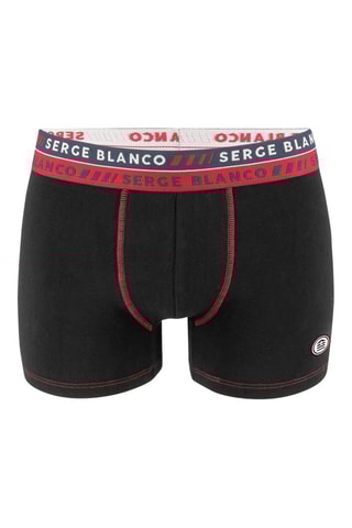 2 boxers avec surpiqûres Noir et gris - Serge Blanco