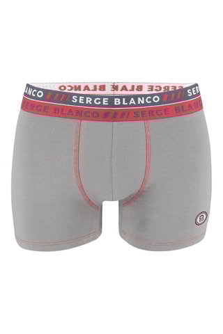 2 boxers avec surpiqûres Noir et gris - Serge Blanco