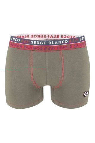 2 boxers avec surpiqûres Noir et kaki - Serge Blanco