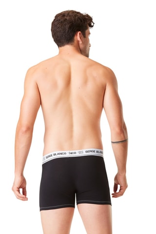 2 boxers avec surpiqûres Noir et gris - Serge Blanco