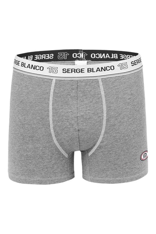 2 boxers avec surpiqûres Noir et gris - Serge Blanco