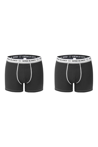 2 boxers avec surpiqûres Noir - Serge Blanco