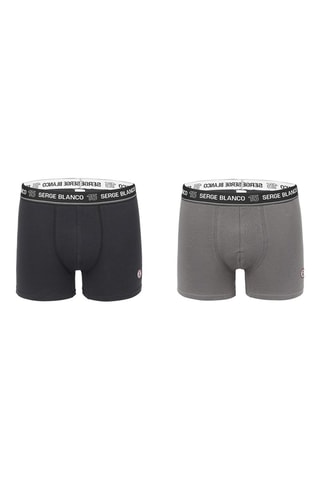 2 boxers Noir et gris - Serge Blanco