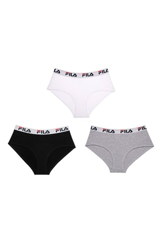 3 shortys Blanc, gris chiné et noir - Fila