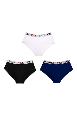 3 shortys Noir, bleu marine et blanc - Fila