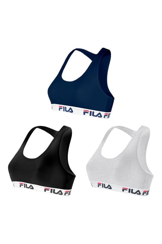 3 brassières Noir, bleu et gris - Fila