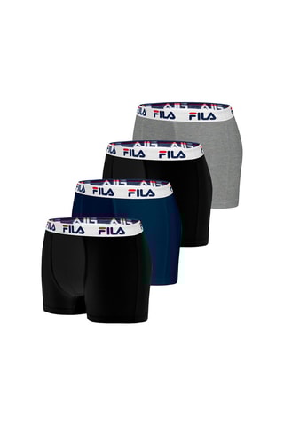 4 boxers - Bleu marine, gris clair et noir - Fila