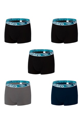 5 boxers – Preto, cinzento e azul-cobalto - Umbro
